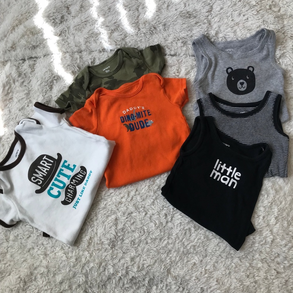 EUC - Lot of Carter’s Baby Boys Bodysuits - 9M